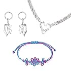 3-Piece Rumi Theme Bracelet Earring, Fashion Friendship Bracelet Jewelry Gift for Girls, Korean Pop Stuff Accessories for Cosplay Dance Party