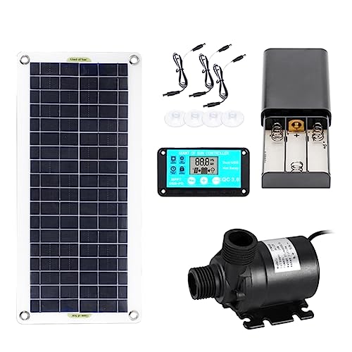 Tlily Bomba de Agua Solar de 50W DC12V 800L/H Bomba de Fuente de Agua Solar de Bajo Ruido Bomba de Riego de Fuente de Agua Familiar para JardíN RV