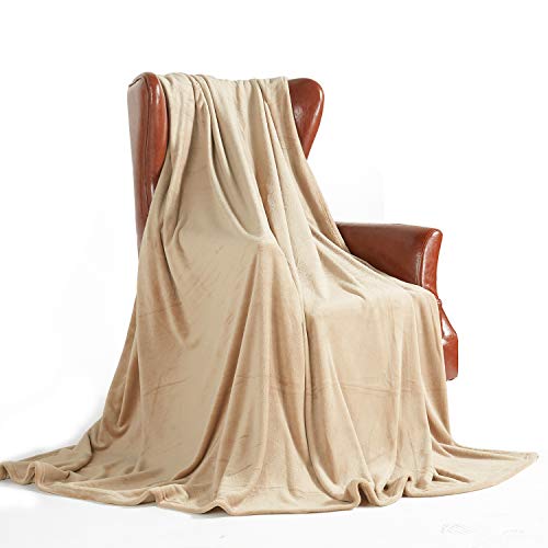 MERRYLIFE Throw Blanket for Couch|Ultra-Plush Soft Colorful Oversized | Chair Travel Plush Blanket Throws |Queen Size(90" 90", Beige)