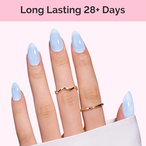 Image of MelodySusie Jeweliver Gel Nail Polish, 0.5Fl Oz Light Blue Jelly Gel Polish Sheer Translucent Nude Soak Off UV LED Light Cure Spring Summer Colors Manicure Nail Art DIY at Home JM01