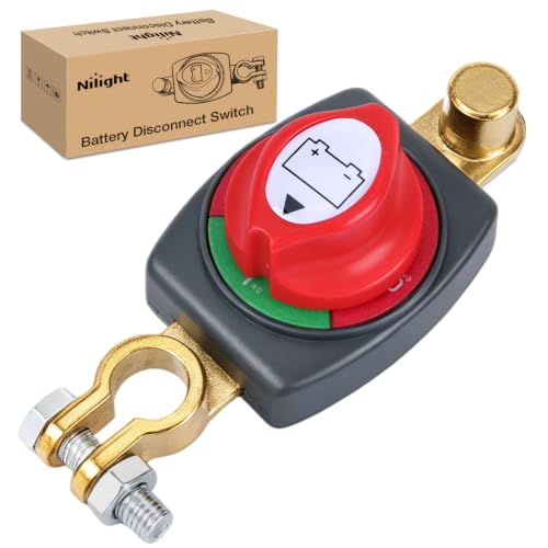Nilight Top Post Battery Disconnect Switch 12V-48V 275A