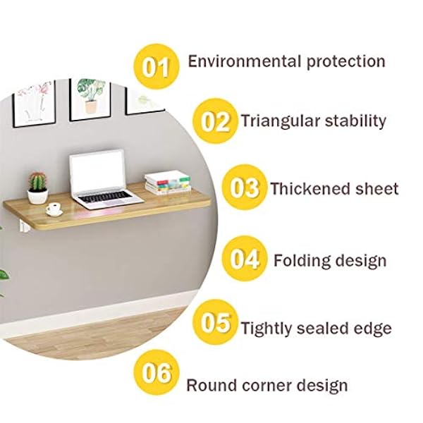 Wandgemonteerd bureau Opklaptafel, Eettafel Bureau, Wandgemonteerde bartafels (120x30cm) (120x40cm)