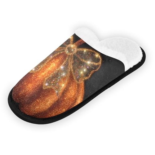 Halloween Pumpkin Black Light Slippers For Women Men Soft Memory Foam Non-Slip Hallowmas Winter Indoor House Shoes Travel Slipper2