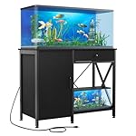 40-50 Gallon Fish Tank Stand: Sturdy Aquarium Stand with Storage for 40-50 Gallon Fish Tank - Metal Terrarium Table Cabinet with Power Outlet for Reptile Turtle (40-50 gallon)