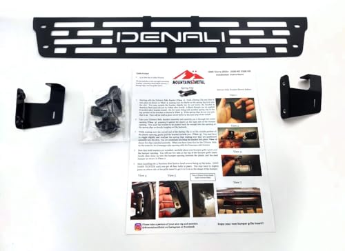 Mountains2Metal 700-130-1 Bumper Grille Insert Denali Edition Powder Coated Black Stainless Steel Compatible cover