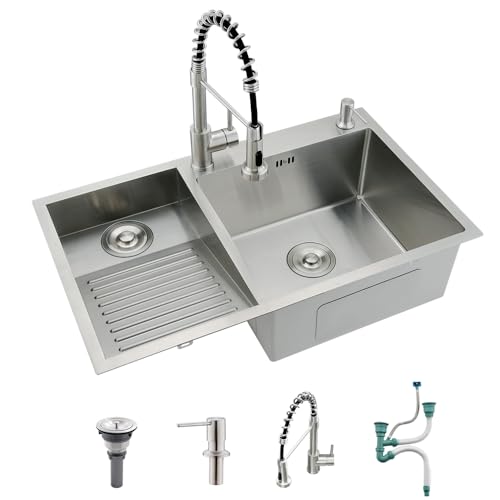 BoomHoze Drop In Laundry Sink with Washboard Utility Sink with Faucet
