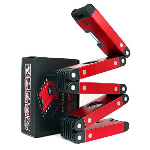 LLXXGGA Multi-Function Foldable Level - 28 Inch Multi-Angle Bubble Level Tools with Magnetic Suction Function for Decoration, Home, Cabinet Installation, 45Â° 90Â° 180Â° Measurement Woodworking Tools