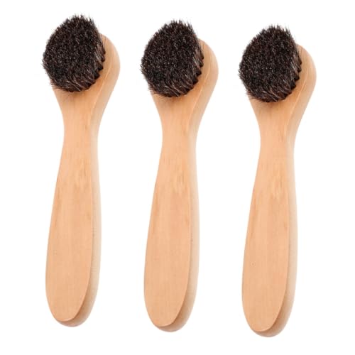 Baluue Mens Facial Cleansing Brush 3pcs Natural Wood Face Brush Set Gentle Skin Exfoliator Deep Clean Makeup Removal Brush for Men