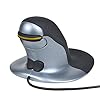 Posturite Penguin Wired Ambidextrous Ergonomic Mouse – Vertical High Precision Computer and Laptop Accessory – Compatible with Windows and Apple Mac – Medium Black/Silver