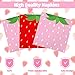 Augisteen Strawberry Party Tableware Set Strawberry Theme Paper Plates Napkins Cups Strawberries Plastic Tablecloth Disposable Strawberries Party Supplies for Birthday Baby Shower, Pink