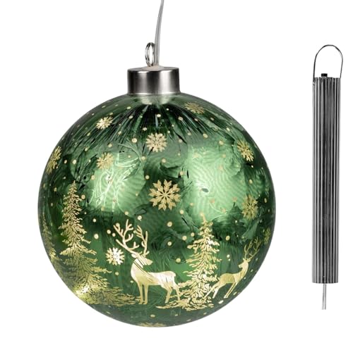formano LED Weihnachtskugel Frosty Grün zum Hängen 12 cm Hängelicht aus...