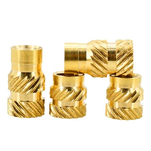 真鍮ねじ込みインサート 刻み目付きナット、 真鍮ホットメルトナット 500個パック M3 M4 複数サイズ 3Dプリンター用(Length 7mm,M3(OD4.5mm))