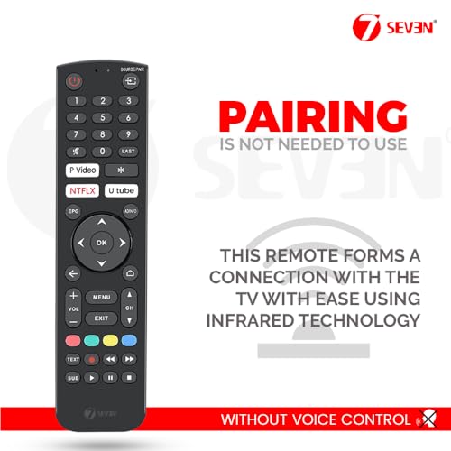 Image of 7SEVEN Compatible with Bpl Smart Led Tv Remote Control, Ensure Existing Original Remote Control Match Exactly Key-by-Key for Optimal Compatibility, AAA Battery Required