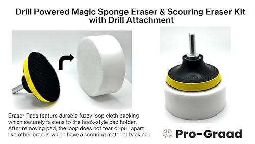 Image of 3.5 inch Drill Powered Magic Sponge & Scour Eraser Kit with Drill Attachment