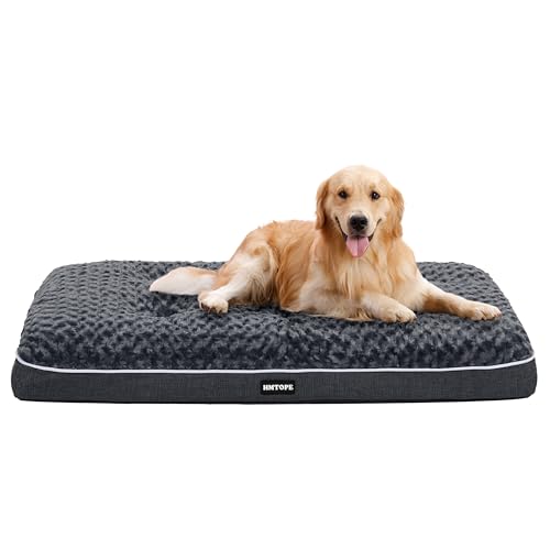 HMTOPE Orthopädisches Hundebett, Hundematte im Doppelstock-Design, Waschbar Hundekissen, Abnehmbar Hundekorb, 105 cm für Mittelgroße Hunde, Dunkelgrau HMTOPE Orthopädisches Hundebett, Hundematte im Doppelstock-Design, Waschbar Hundekissen, Abnehmbar Hundekorb, 105 cm für Mittelgroße Hunde, Dunkelgrau