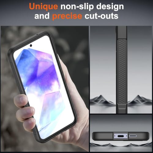 Image of ShieldTech AirGuard Series Back Cover Case for Samsung Galaxy M37 5G | Microfiber Lining | Airbag Cushion Drop Protection | Silicone Cover Case | Anti Slip Grip - Black for Samsung Galaxy M37 5G