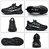 RASEARY Safety Trainers Men Womens Lightweight Steel Toe Cap Non Slip Work Safety Shoes Puncture Proof Work Trainers Breathable Industrial Work Shoes with Swivel Buckle Shoelaces, Black UK 6 #1