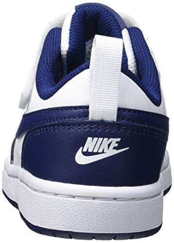 Image of Nike Boys Grade SCHL Low TOP NSW Basketball YA NSW Basketball Court Borough Low 2 (GS) White /Blue Void-Signal Blue BQ5448-107 3.5 UK (4Y US)