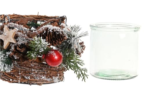 Portavela ratan panier rouge déco de table centre de table chalet - 3