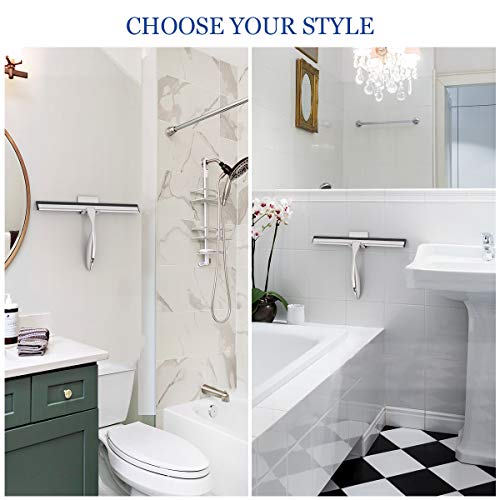Image of Stainless Steel Shower Squeegee for Shower Doors, Bathroom, Window, Mirror and Car Glass - 14 Inches