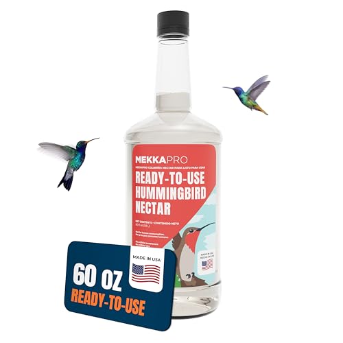 MEKKAPRO Premium Hummingbird Nectar - 60oz - Attract, Delight, and Energize Your Garden with Our Irresistible Sugar-Packed Formula - No Mess, No Fridge Needed - Ready-to-Use Convenience