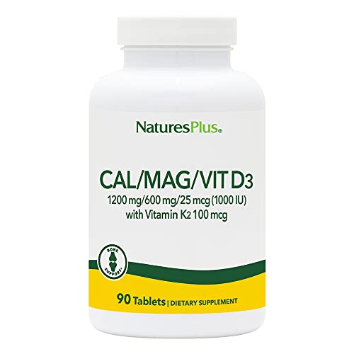 Image of NaturesPlus Calcium/Magnesium/Vitamin D3 with Vitamin K2 - Supports Bone & Immune Health - Vegetarian, Gluten Free - 90 Tablets - 22.5 Servings