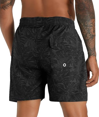 Image of APTRO Men's Swim Trunks with Compression Liner 5 Inch Bathing Suit Beach Swimsuits