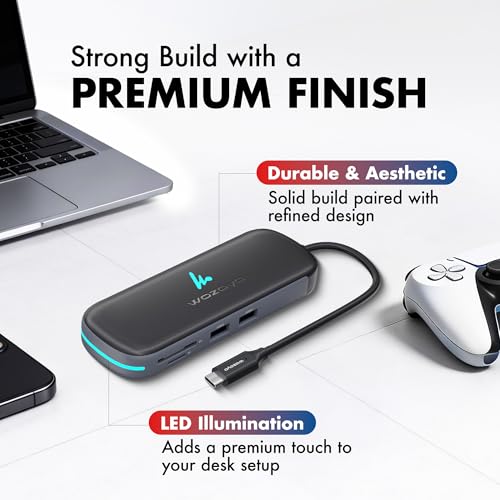 Image of Type C 8 in 1 Wozoyo Docking Station with Dual USB 5Gbps, Dual 4K HDMI,Gigabit Ethernet,SD & TF Card Reader, PD 100W,USB-C Hub,Universally Compatible with Thunderbolt 4, macOS, Windows, Android & iOS