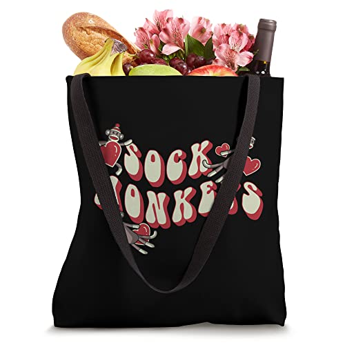 Love Sock Monkeys Groovy Retro Tote Bag miniatura 4