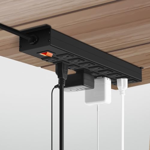 Hhsoet Metal 16 Outlet Mountable Power Strip, Wall Mount Garage Workbench Socket, Gaming Table Surge Protector With 6 Ft Power Cord. thumb #5