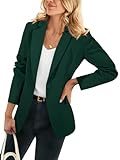 Cicy Bell Womens Casual Blazers Open Front Long Sleeve Work Office Suit Jackets Blazer Dark Green