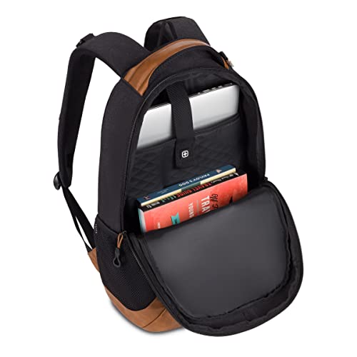 SwissGear Cecil 5505 Laptop Backpack, Black Canvas/Brown, 18Inch Bagy.io