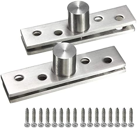 2pcs Pivot Hinge Rotating Hinge 360 Degree Stainless Steel Concealing Hinges Door Pivot Hinges Up Down Shaft (Central Axis Hinge Small)