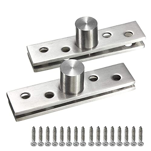 2pcs Stainless Steel Door Hinges 360 Degree Rotating Gate Hinges Concealing Door Pivot Hinge Up Down Shaft