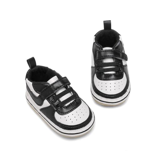 Image of Clowora Unsex Baby Shoes Boys Girls Infant Sneakers Non-Slip Soft Rubber Sole Toddler Crib First Walker Lightweight Shoes