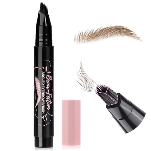 EIHI 1Pièce Crayon à sourcils multi-fourches, crayons à sourcils avec pinceau à sourcils incliné, traits semblables à des poils, résistant aux frottements, ne déteint pas, facile à utiliser