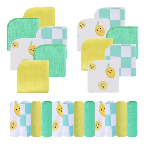 Image of Viviland Baby Washcloths 24 Pack, Toddler Wash Cloths for Bath, Super Soft & Absorbent Bath Towel for Newborn and Infants, Baby Towels Care for Baby's Sensitive Skin