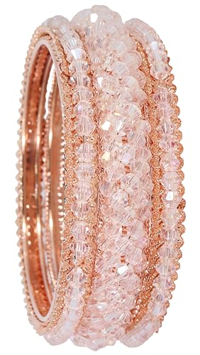 Image of NMII Stylish Pearls Alloy Metal Kada Bangles Set For Women and Girls | Fancy Metal Bangles | Trendy Design Bangles For Girls | Wedding, Party, Shadi Fashion Jewellery-Set of 6 Bangles