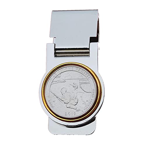US 2019 War in the Pacific National Historical Park (GUAM) Quarter Coin Hinged Money Clip - America the Beautiful