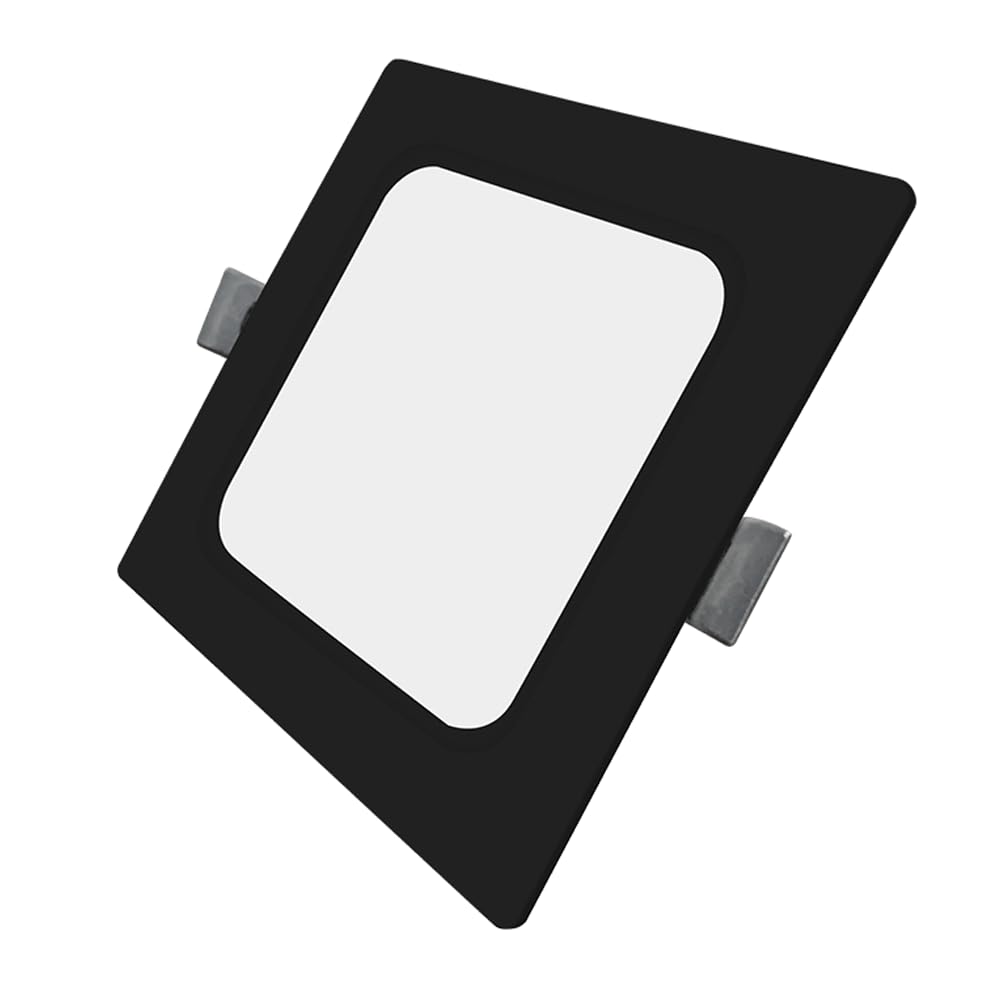 LUXULA LED Einbauleuchte eckig Schwarz, 6 Stück 173x26mm, 12W 1200lm, IP44 Einbaustrahler flach CCT 2700K 4000K 6000K einstellbar, LED Deckenstrahler Einbauleuchte 230V Bad, Küche & Innenräume