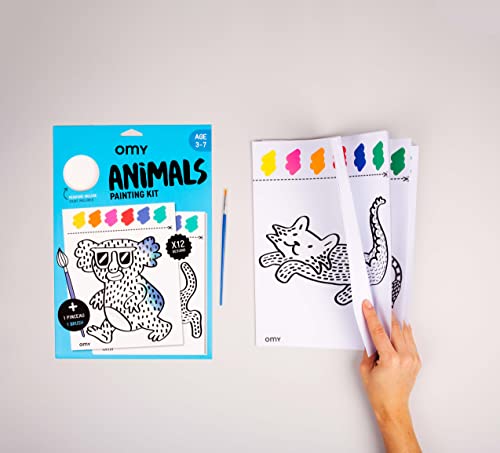 Omy Paint With Water Activity Kit, 12 Animal Design Sheets, Paint And Paint Brush Included #TOP1