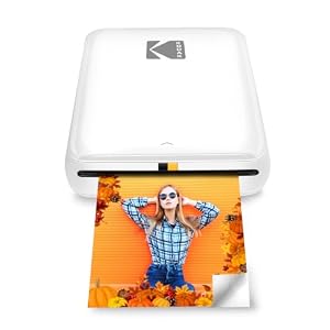 KODAK Step Instant Smartphone Photo Printer, Portable Mini Color Wireless Mobile Printer, Zink 2x3” (5.1x7.5 cm) Sticky-Back Photos, Bluetooth Compatible with iOS & Android Devices, Editing App, White