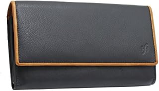 STARHIDE Women's RFID Blocking Wallet Soft Real Nappa Leather Long Flap Over Purse Multi Credit Card Holder Money Organiser 5505 (Black)