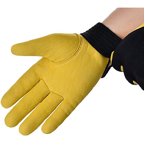 Leather Gardening Gloves for Women Men(1 Pairs) Thorn Proof Ladies Garden Work Gloves Durable Gardening Gloves(L) Cover