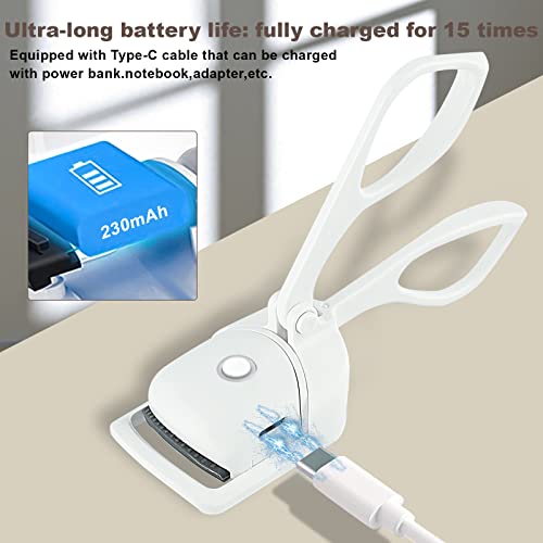Heated Eyelash Curlers, Heated Lash Curler, Electric Eyelash Curlers, Eyelash Curlers(White） #TOP5