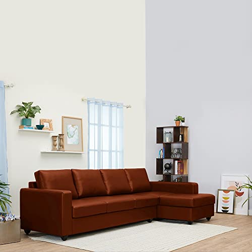 Image of Wakefit Sofa Set | 3 Year Warranty | Sofa 3 Seater, 3 Seater Sofa for Living Room, Wooden Sofa Set, 3 Seater + Right Aligned, Sofa for Living Room - Napper(Romance : Tan)