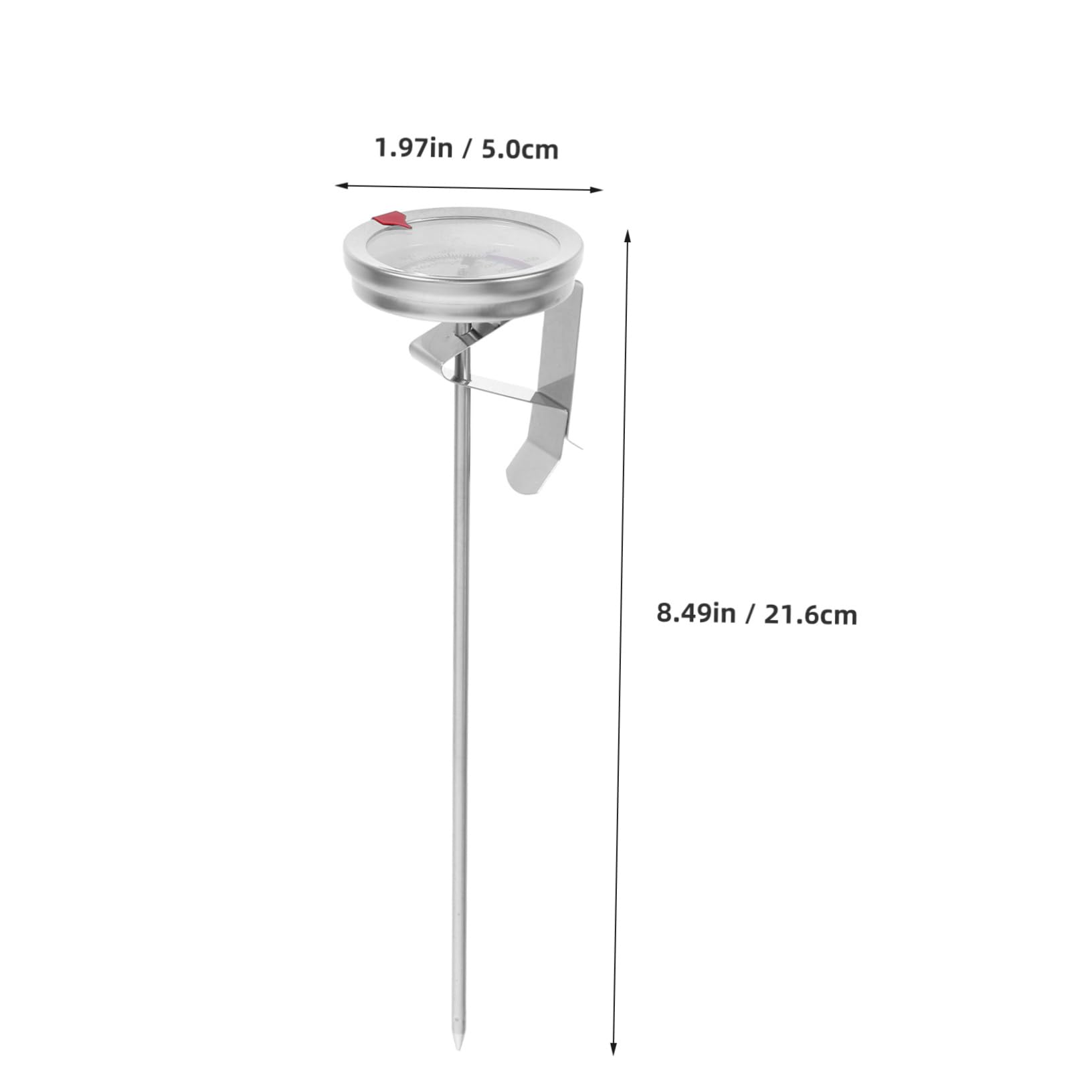 BESTonZON Stainless Steel Deep Frying and Candy Thermometer Instant Read for Oil BBQ Turkey and Meat Cooking Accurate Readings with Pot Clip for Home Use