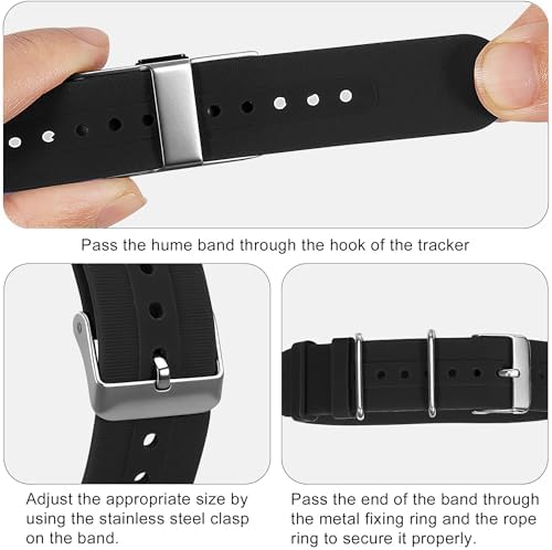 Farluya Silicone Compatible with Hume Band Replacement Strap 1.0, Adjustable Clasp Buckle & Loop Closure for Secure,Soft Sport Waterproof Strap for Hume Health Band Fitness Tracker Women Men - 3