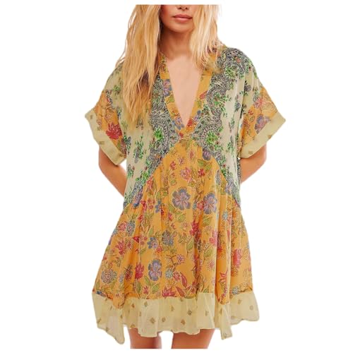 Robe bohème légère col profond pour rester fraîche et élégante en canicule