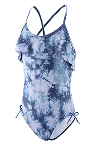 Image of Girls One Piece Swimsuits Halter Bathing Suits Summer Ruffler Swimwear 2-14 Years